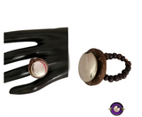Handcrafted Wooden Ring with Glass Dome – Natural Statement Jewelry