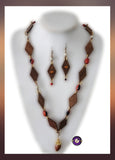 Handcrafted Wooden Necklace &amp; Earrings Set – Natural Elegance Collection